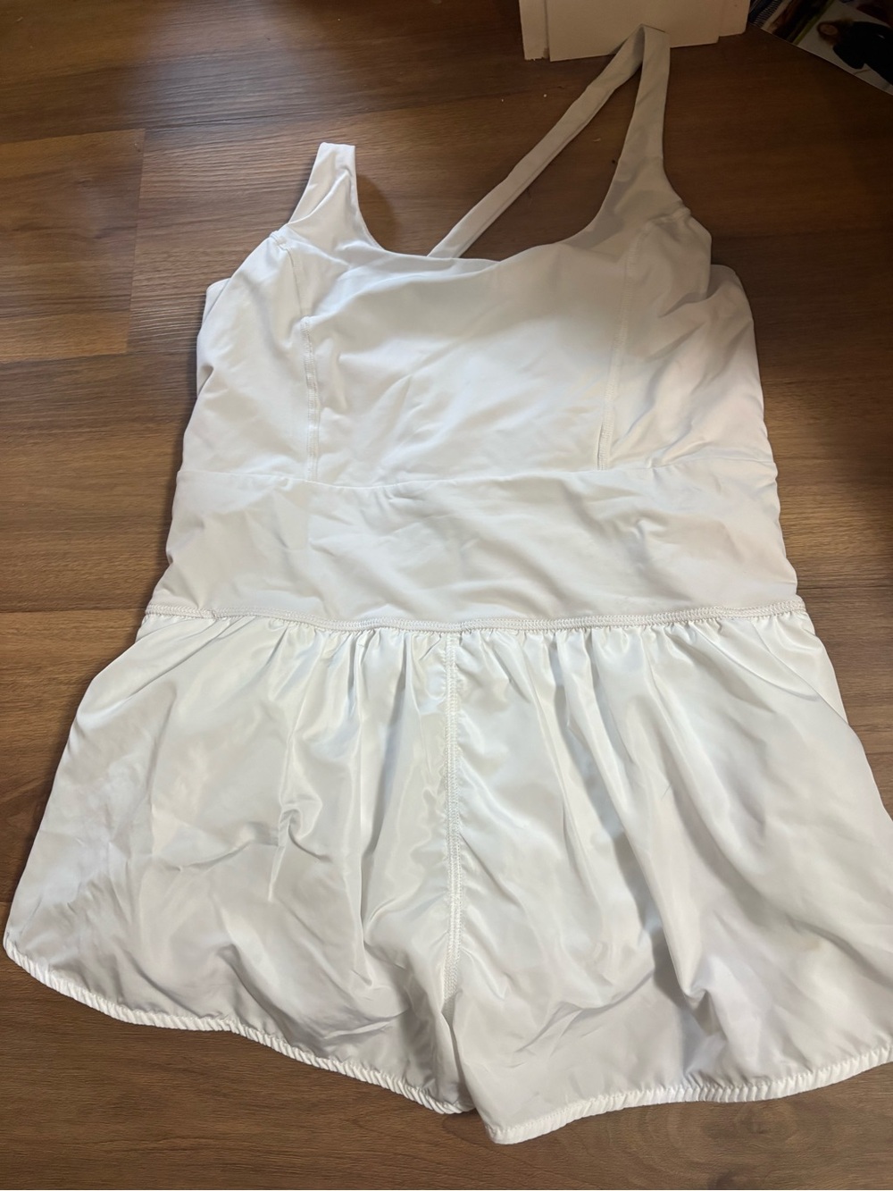 TCEC White One-Shoulder Romper